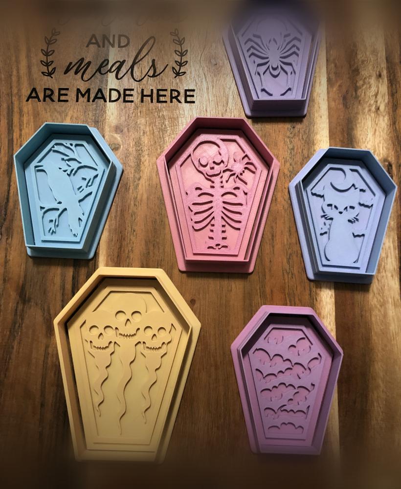 Coffin Bundle Cookie Cutters and Stamps 3d model