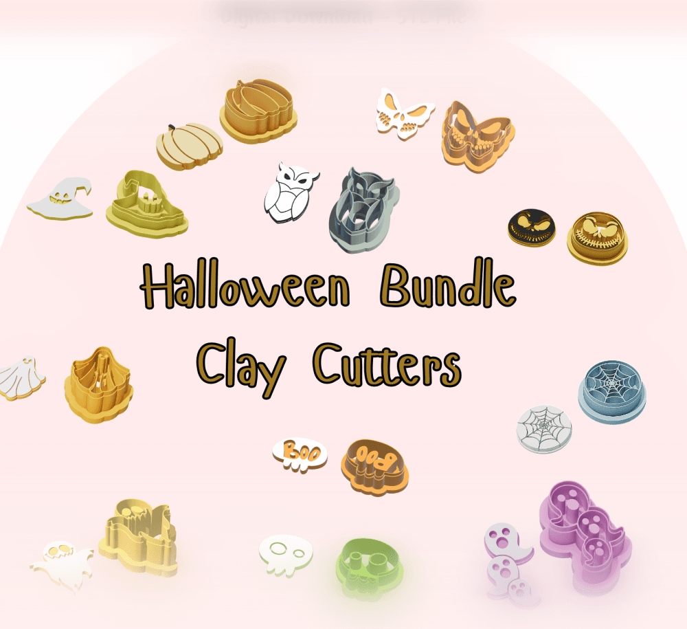 Halloween Bundle Clay Cutter for Polymer Clay | Digital STL File | Clay Tools 3d model