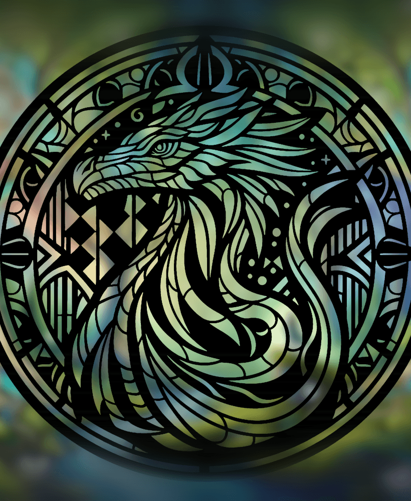 Peruvian Vipertooth Dragon Mandala Art – 2D geometric wall art (Stained Glass Style) 3d model