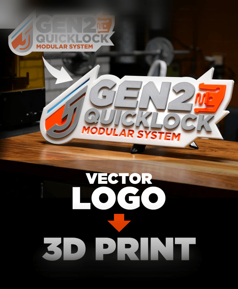 2D Vector Logo to 3D Print Tutorial 3d model