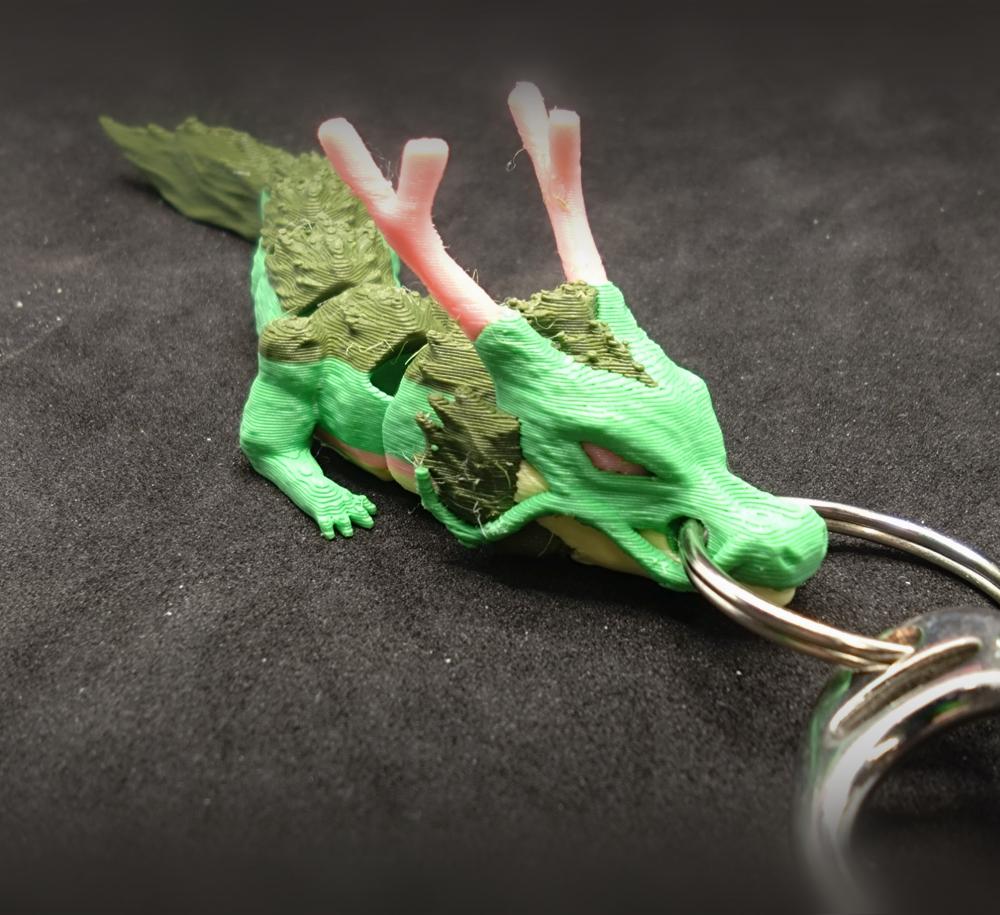 Articulated Little Shenron Keyring 3d model