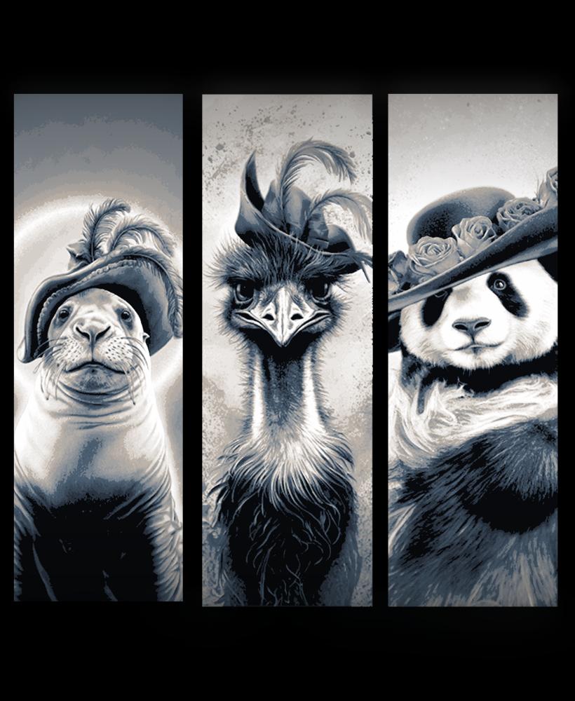 Dressed to Impress - Portraits of Animal in Hats - Set of Bookmarks 3d model