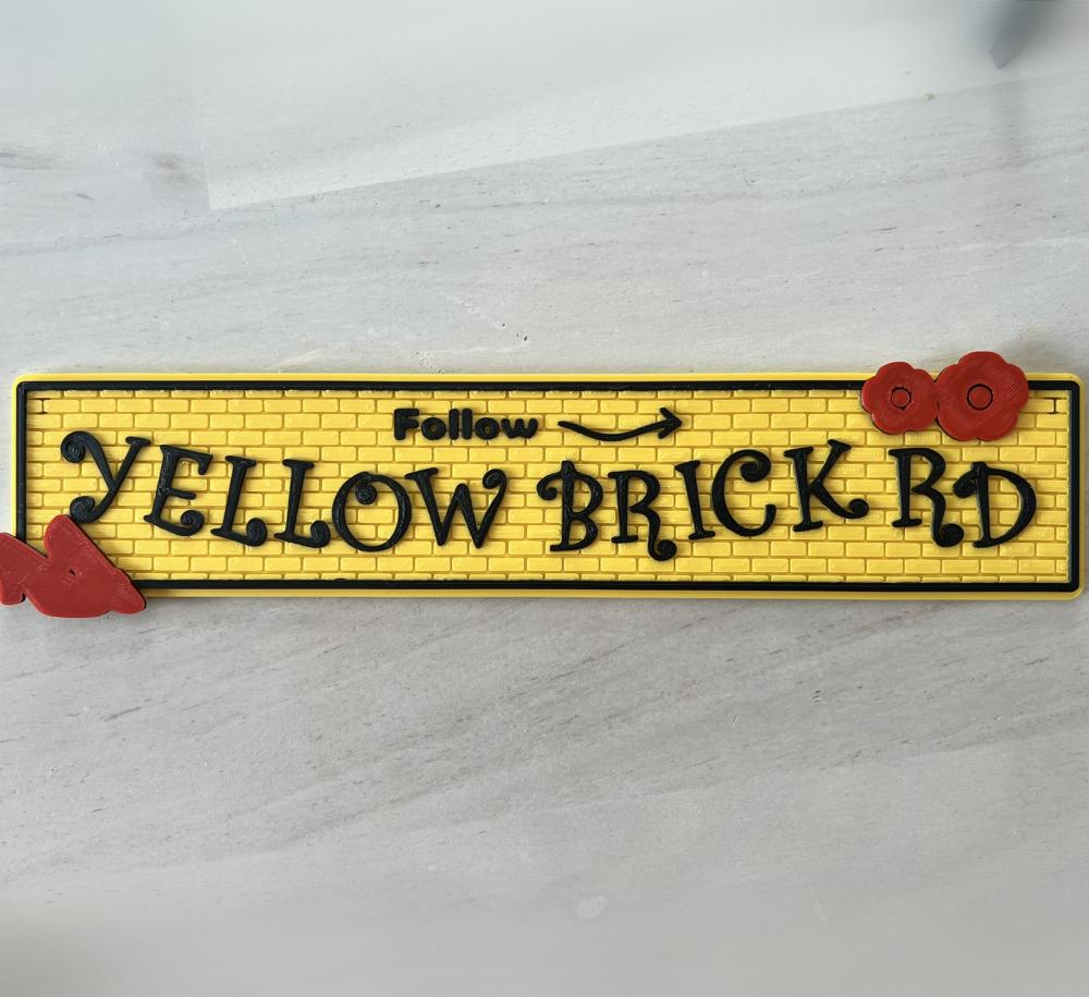  Follow the Yellow Brick Road Sign (multi-color) 3d model