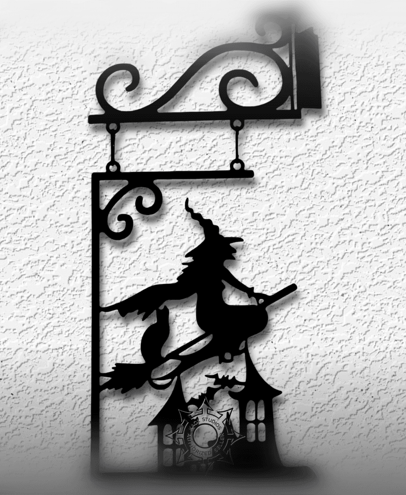 witch scroll wall art gothic halloween decor 3d model