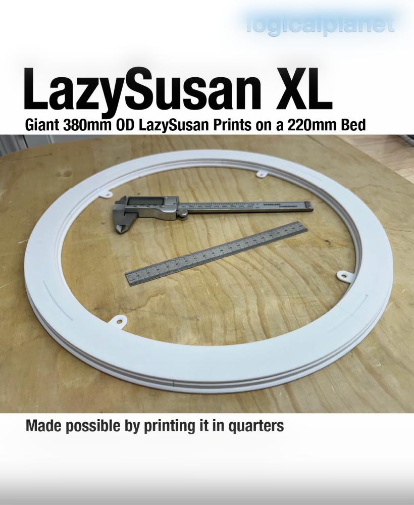 XL Turntable (380mm Lazy Susan), printed on a 220mm bed  3d model