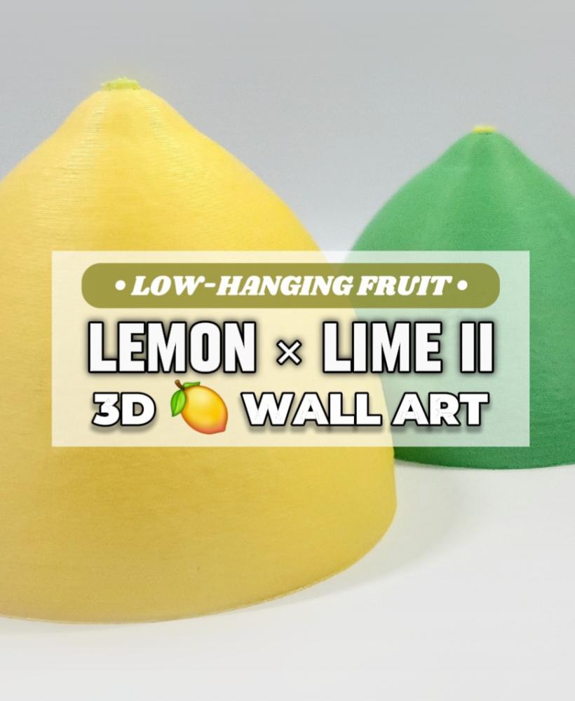 Cut Lemon + Lime :: Decorative Pop-Out 3D Wall Art Set [ The 'Low-Hanging Fruit' Collection ] 3d model