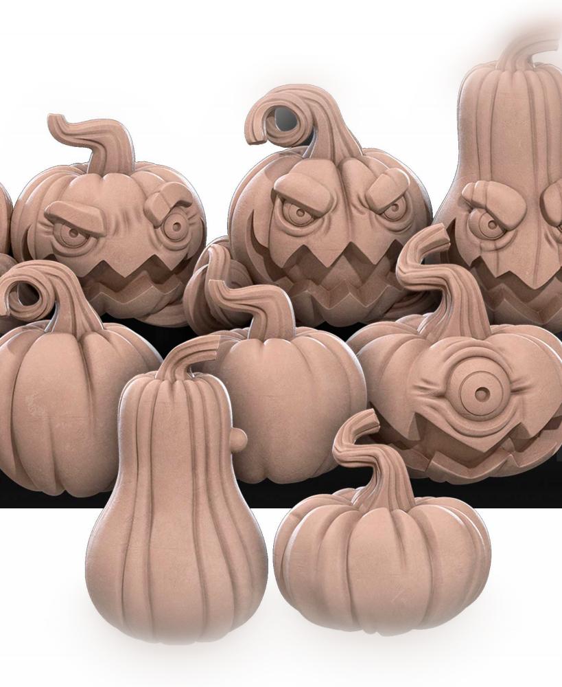 Halloween Mimic Pumkins Pack 3d model