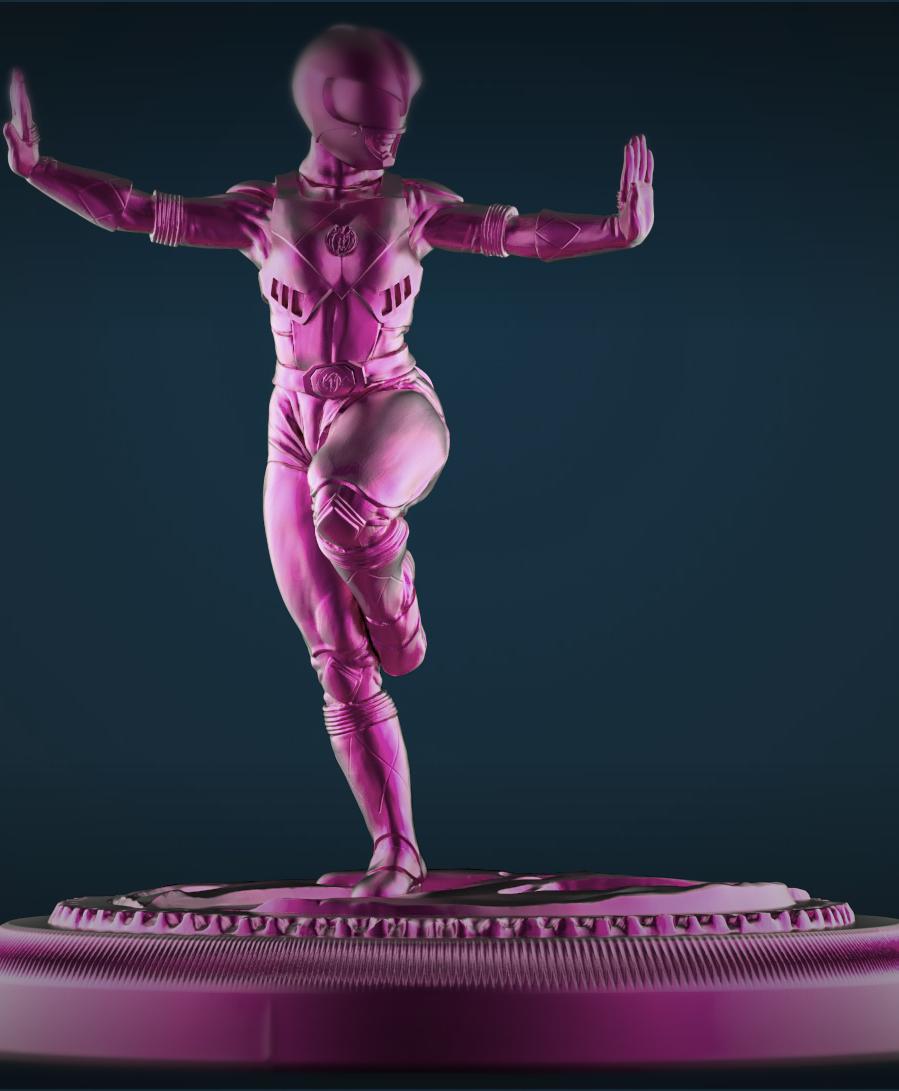 MMPR 95" Pink Ranger Statue 3d model