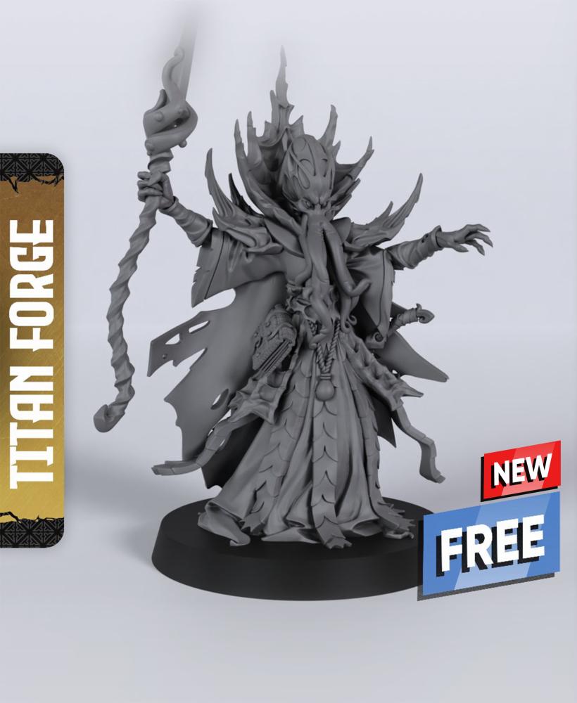 F Mindflayer Supreme - With Free Dragon Warhammer - 5e DnD Inspired for RPG and Wargamers 3d model