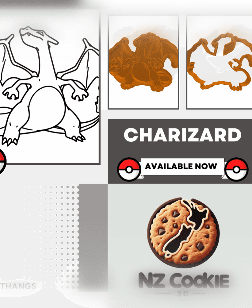 Pokemon Cookie Cutter - Charizard 3d model