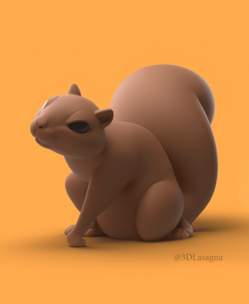 3DL Super Hero Landing Squirrel 3d model