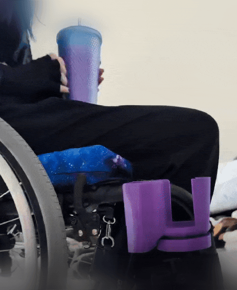 Wheelchair Cup + Phone Holder 3d model