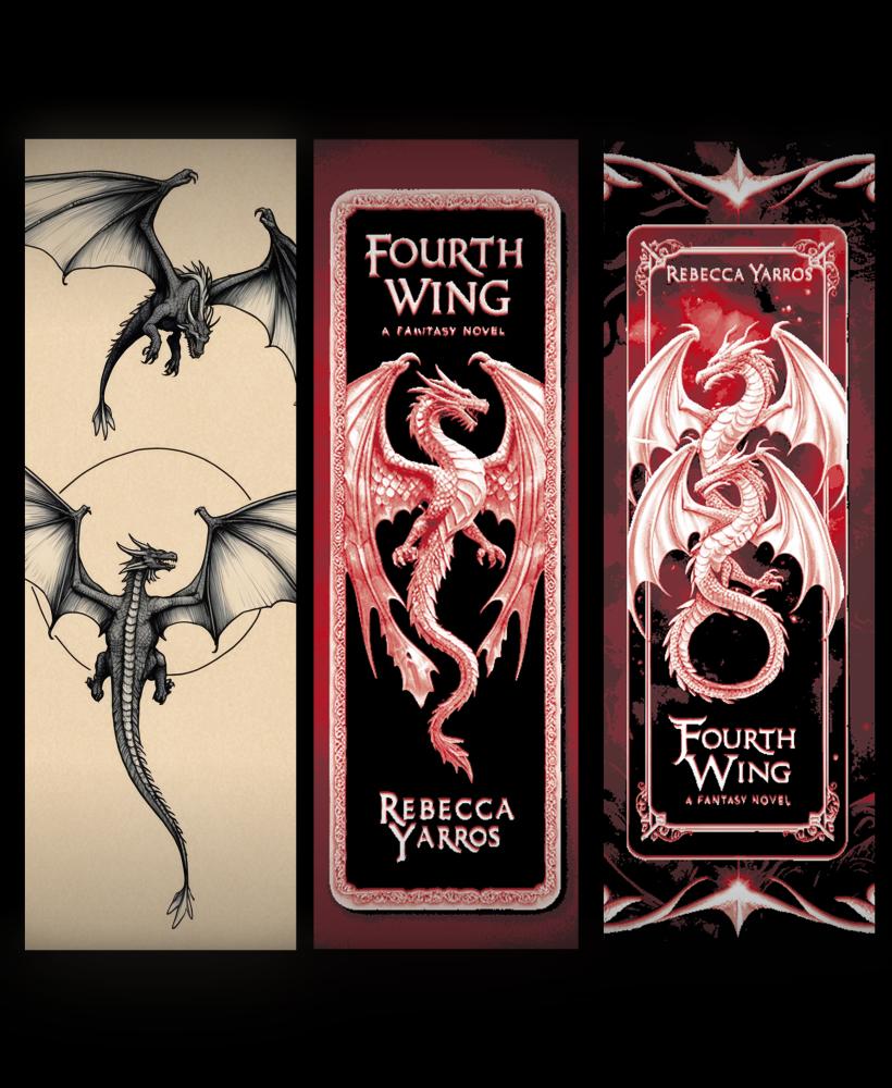 Fanart Set of Bookmarks for the Novel Fourth Wing By Rebecca Yarros 3d model