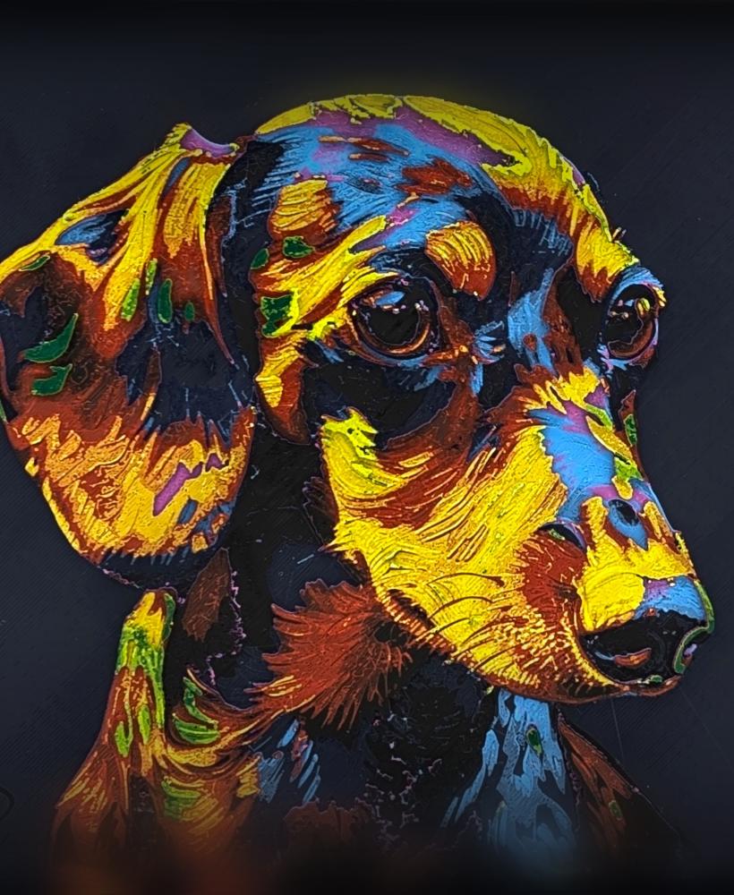 Derek the Dachshund - Hueforge Print 3d model