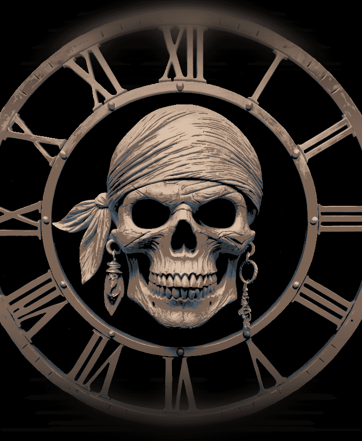 The pirates life is hard - Clockface with the skull of a seafaring Loss 3d model