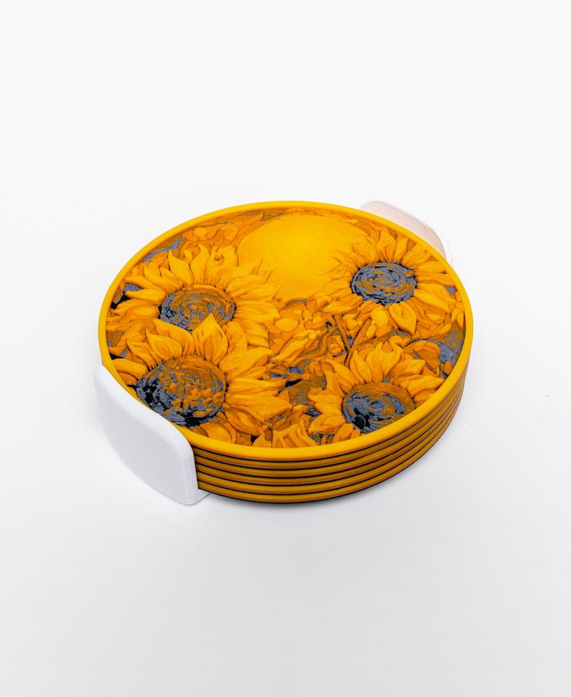 Sunflower Coaster 3d model