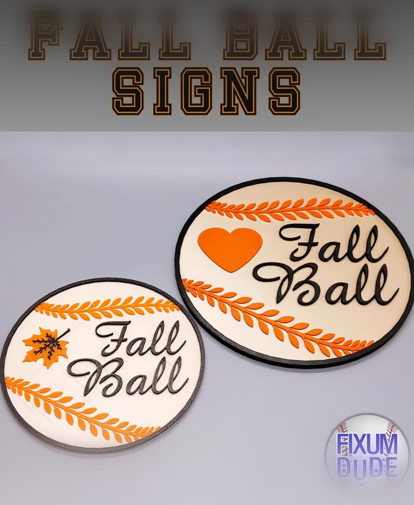 Fall Ball Laurel Wreath Baseball Signs 3d model