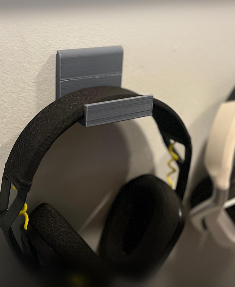 Headphone Wall Mount (No screws required) 3d model