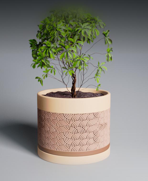 Planter Pot Ramen with Straight Base 3d model