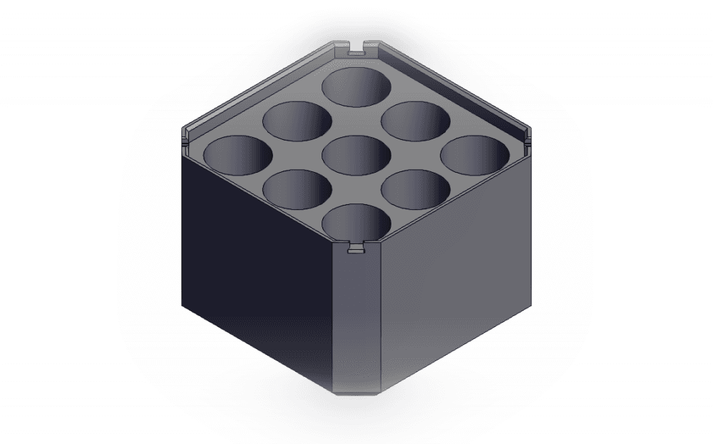 1x1x0.75 - Multibin Insert for AAA batteries 3d model