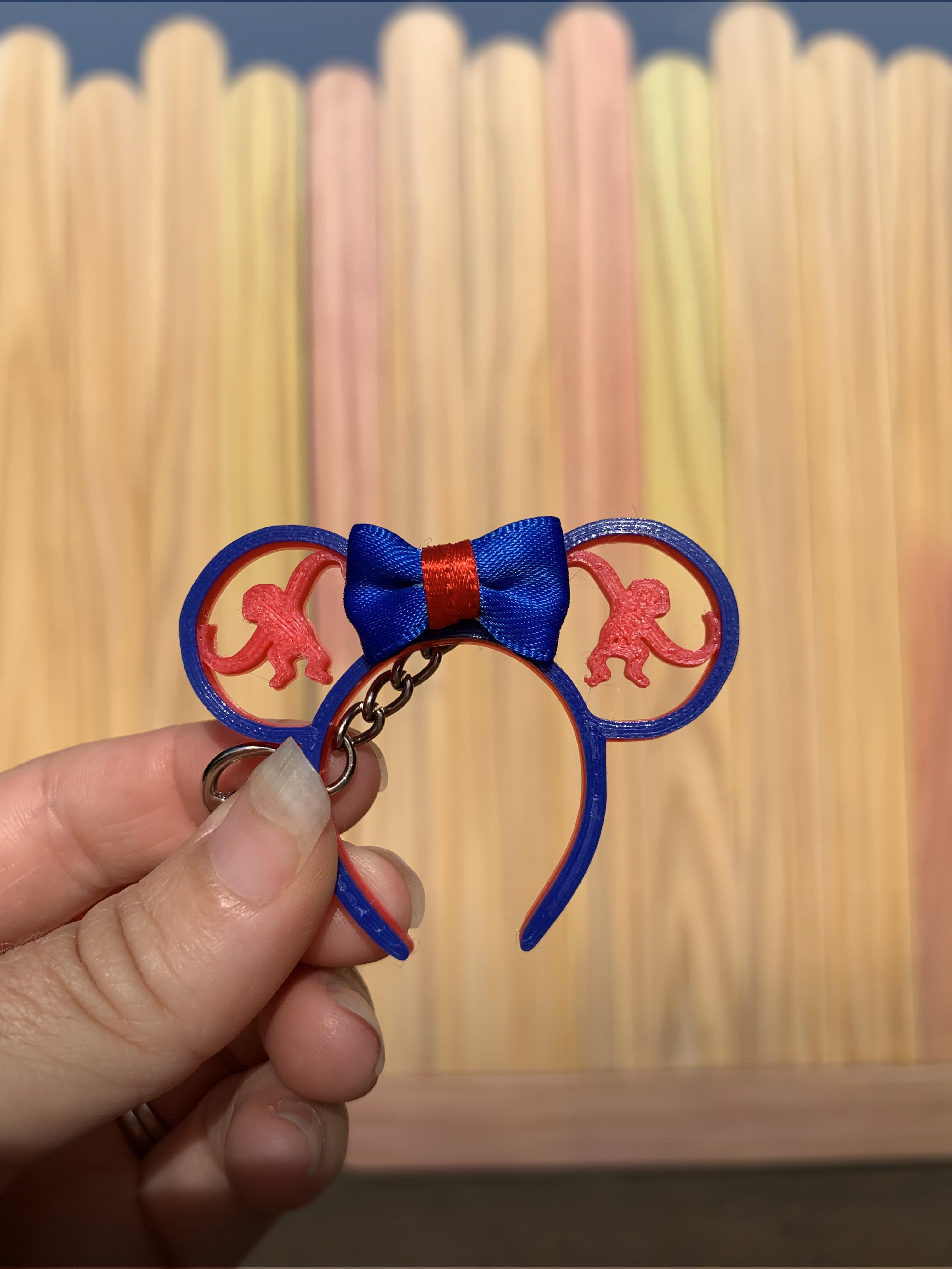 Monkey mini ear keychain 3d model