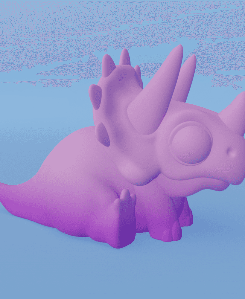 3x Cute Dinosaurs 3d model