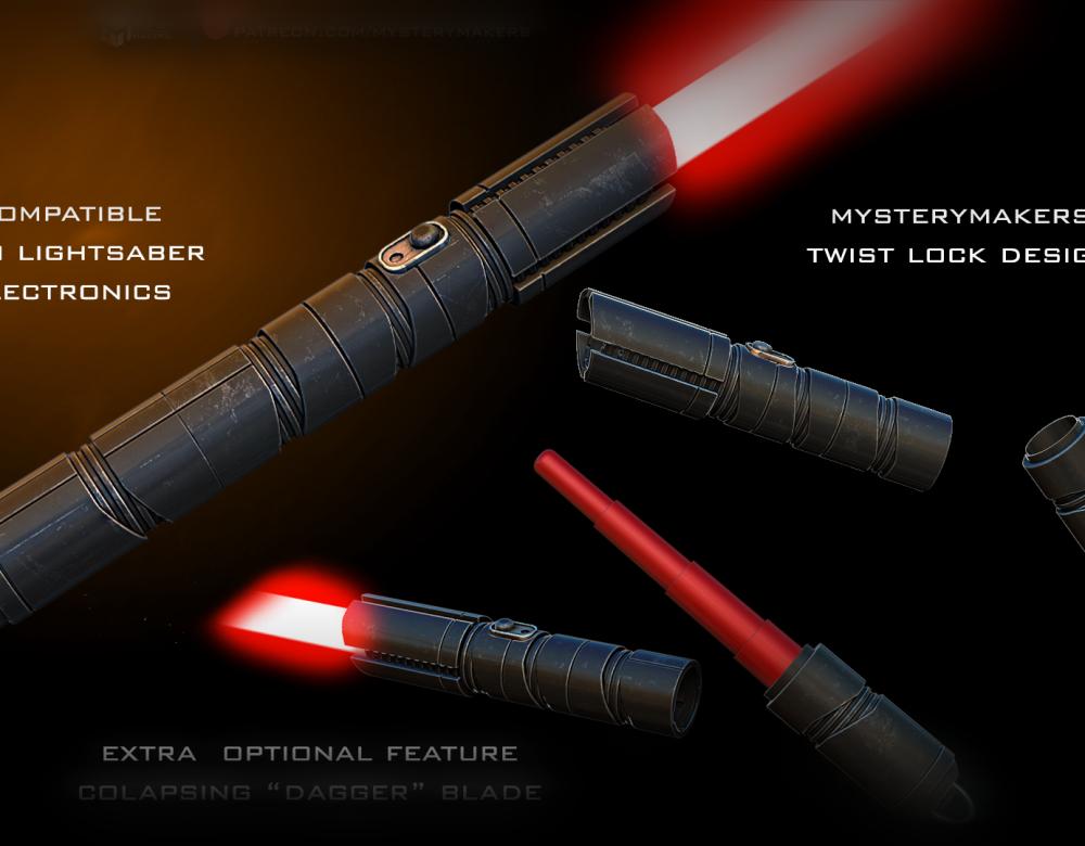 Stranger Qimir lightsaber with several options 3d model