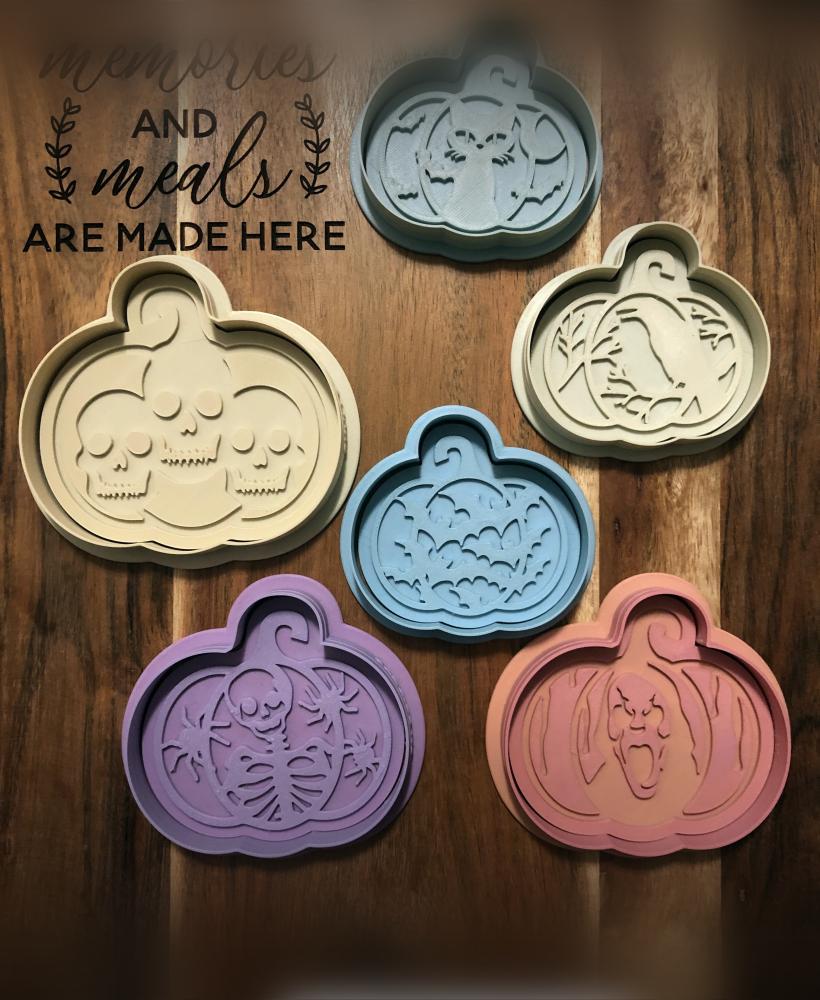 Pumpkin Bundle Cookie Cutters and Stamps 3d model