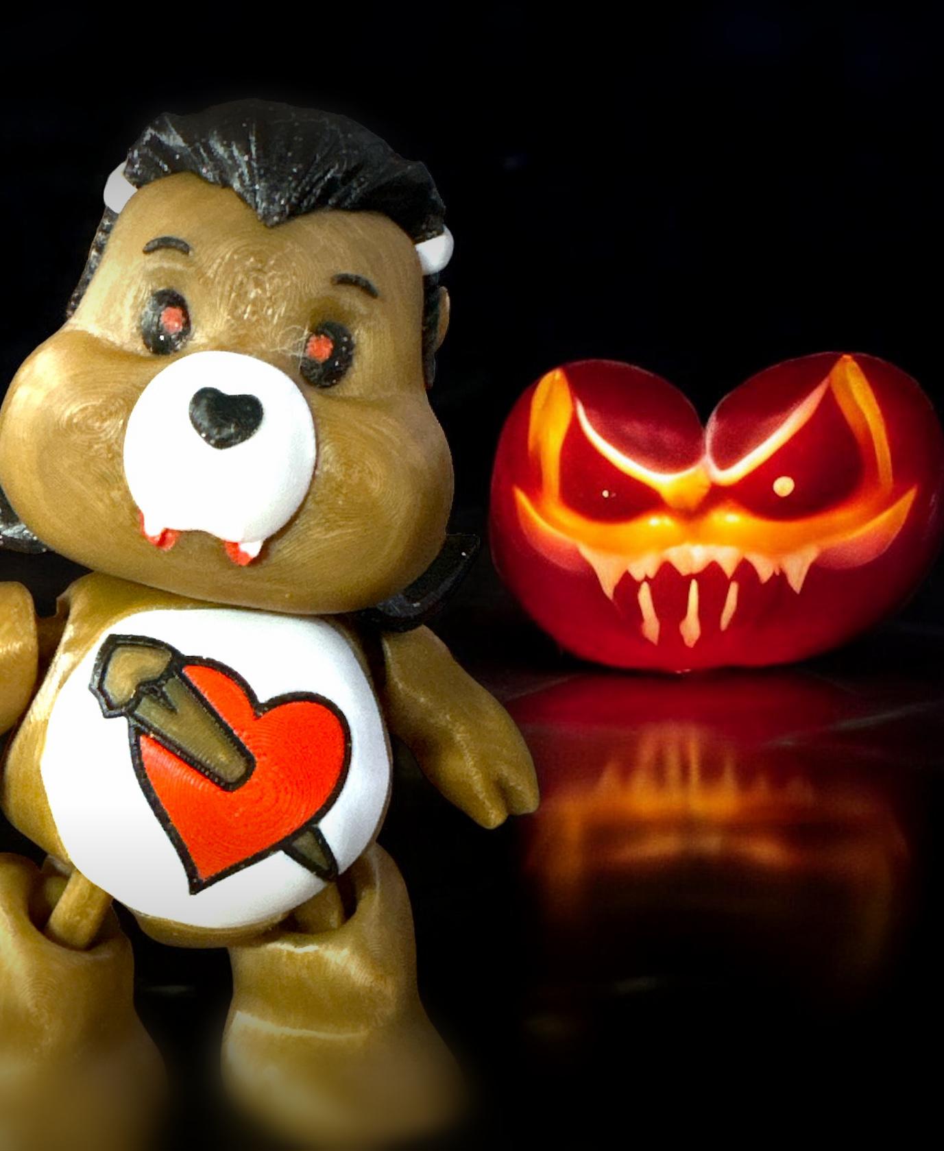 Dracula, Vampire, Care Bear, Print in Place, Articulated, Flexi, Flexible, Toy, Halloween Series.  3d model