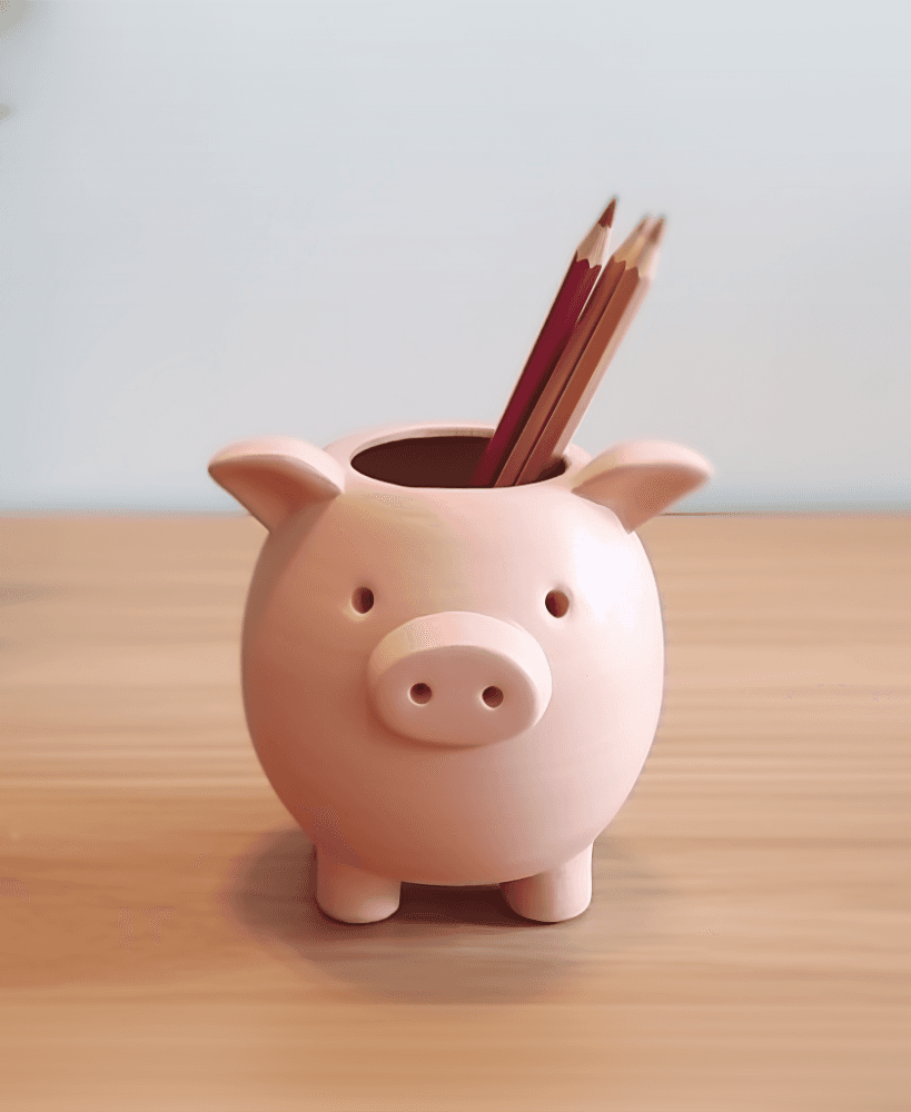 Piggy Holder – Playful Desk Organizer 3d model