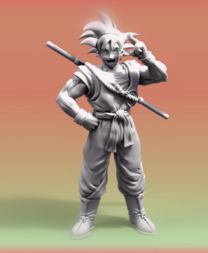 Goku 3D Model - Multi-Part for Easy Assembly 3d model