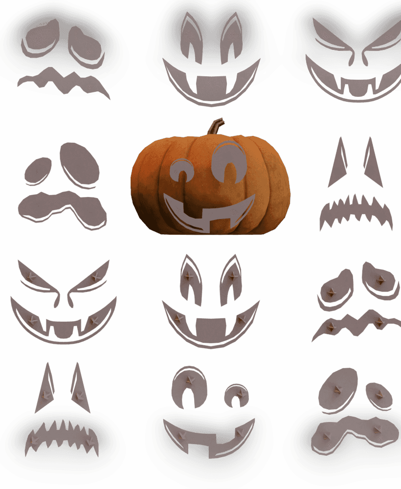 Mr Pumpkin Head Faces 4 3d model