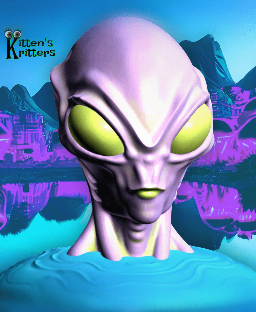 Nerissa Alien Guardian of the Outer Worlds Sea and Sky Figurine 3d model