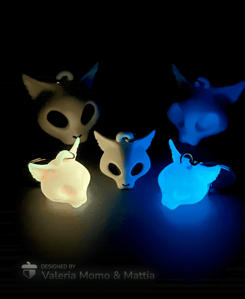 Skull Cat Keychain & Toy / different versions 3d model