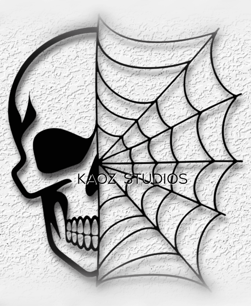 spiderweb wall art skull wall decor halloween decoration 3d model