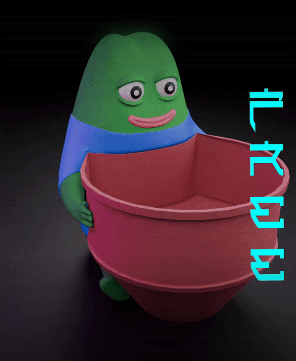 Pepe the Frog - 3D Printable peepo Planter Holder - Meme Plant Buddy 3d model