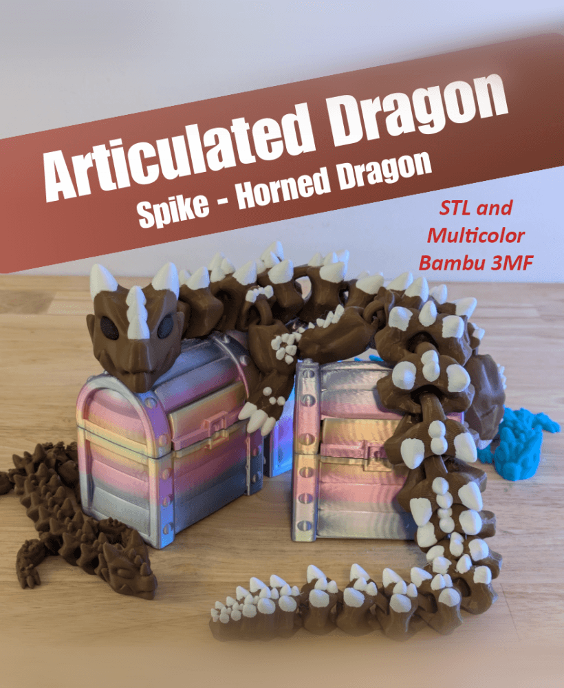 Articulated Dragon - Spike Horned Dragon 3d model