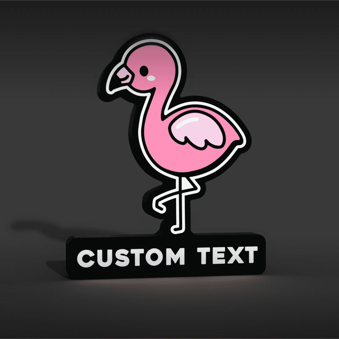 Flamingo Customizable Lightbox LED Lamp 3d model