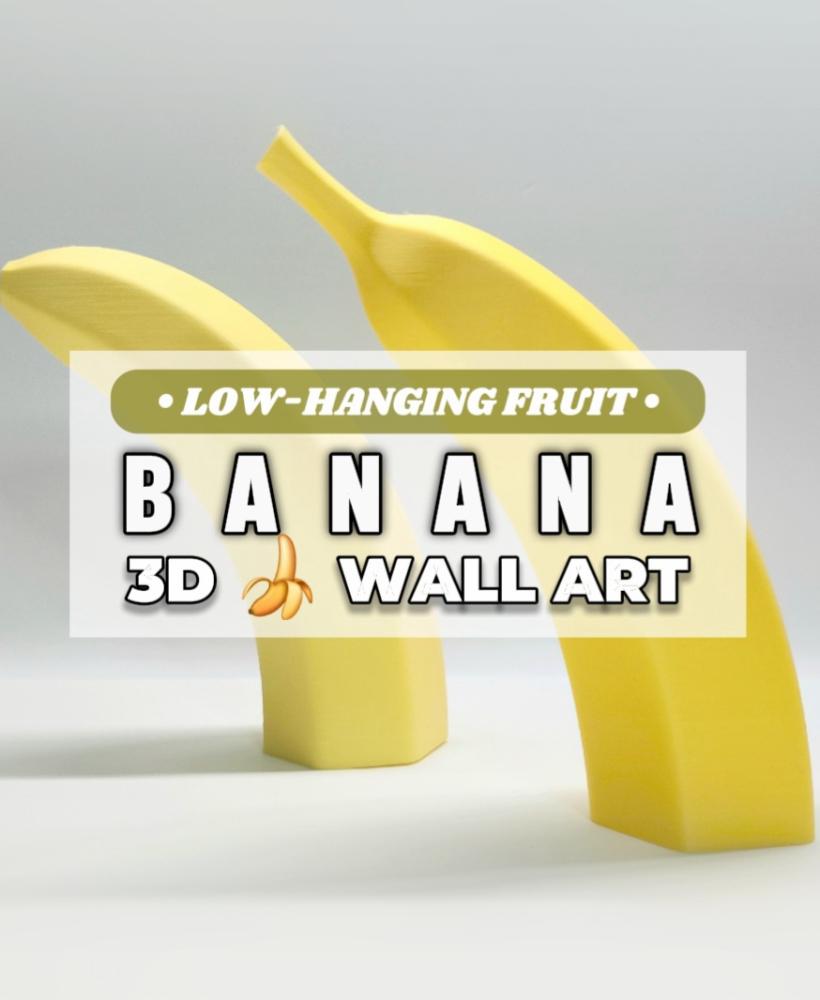 Cut Banana Halves :: Decorative Pop-Out 3D Wall Art [ The 'Low-Hanging Fruit' Collection ] 3d model