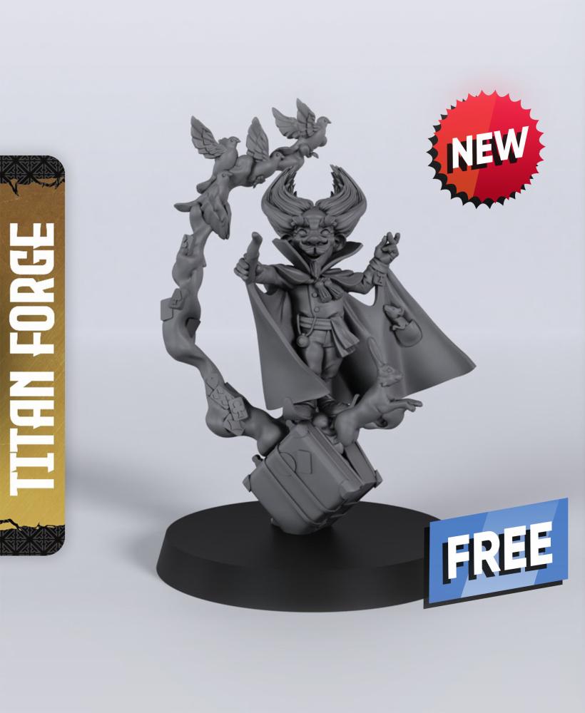 Gnome Illusionist - With Free Dragon Warhammer - 5e DnD Inspired for RPG and Wargamers 3d model