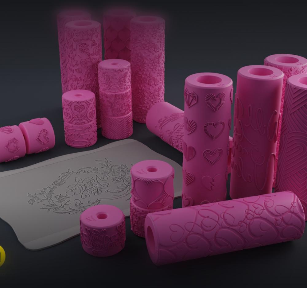 Valentine's Day Texture Rollers 3d model