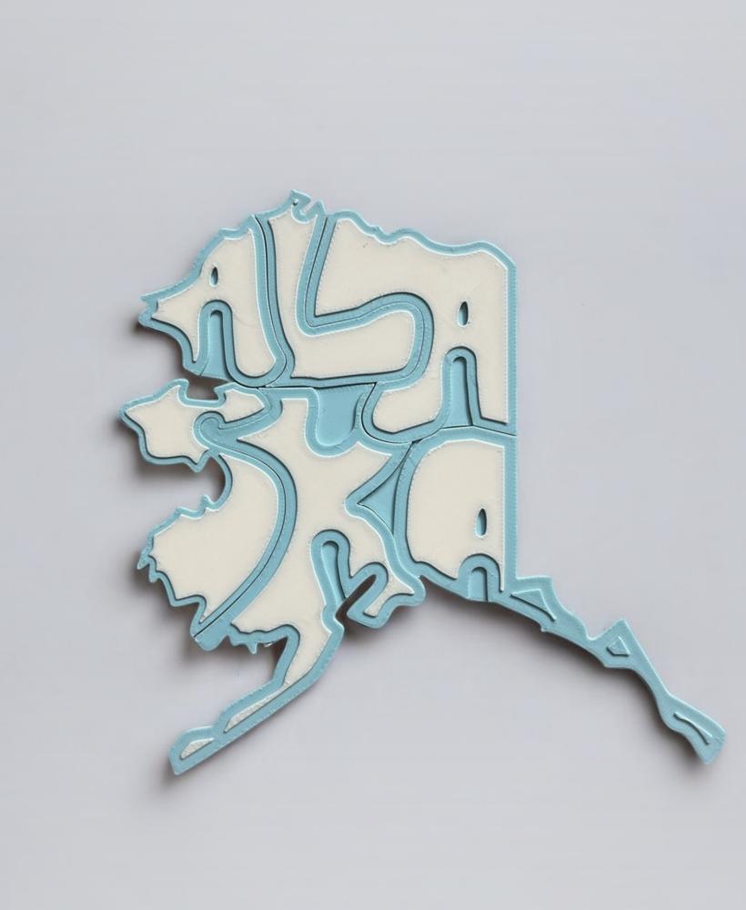 Alaska Puzzle – Letter Puzzle That Forms the Shape of the State of Alaska 3d model