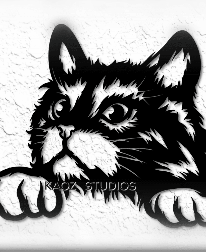 Fluffy Kitty wall art Maine Coon Wall decor cat decoration 3d model