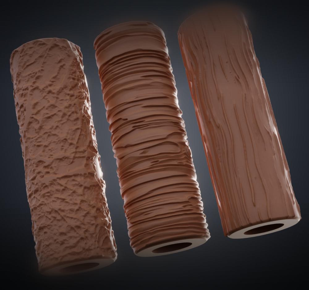 Texture Rollers Wood and tree bark Vol.3 (7-9) 3d model