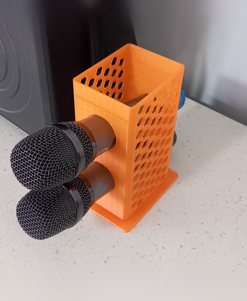 Dual microphone holder 3d model