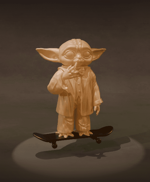 Roller Skate Baby Yoda 3d model