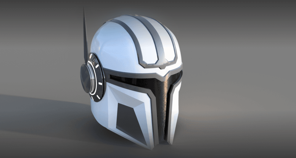 Imperial MK-3: Custom made Mandalorian Helmet STL File (3D Print File) 3d model