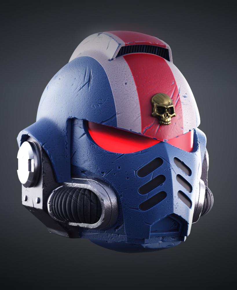 Space Marine Helmet - Titus Tactical Master Crafted 3d model