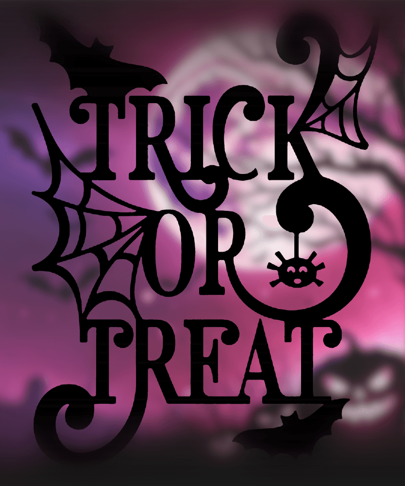 Trick or Treat Halloween Sign - 2D Wall Art 3d model