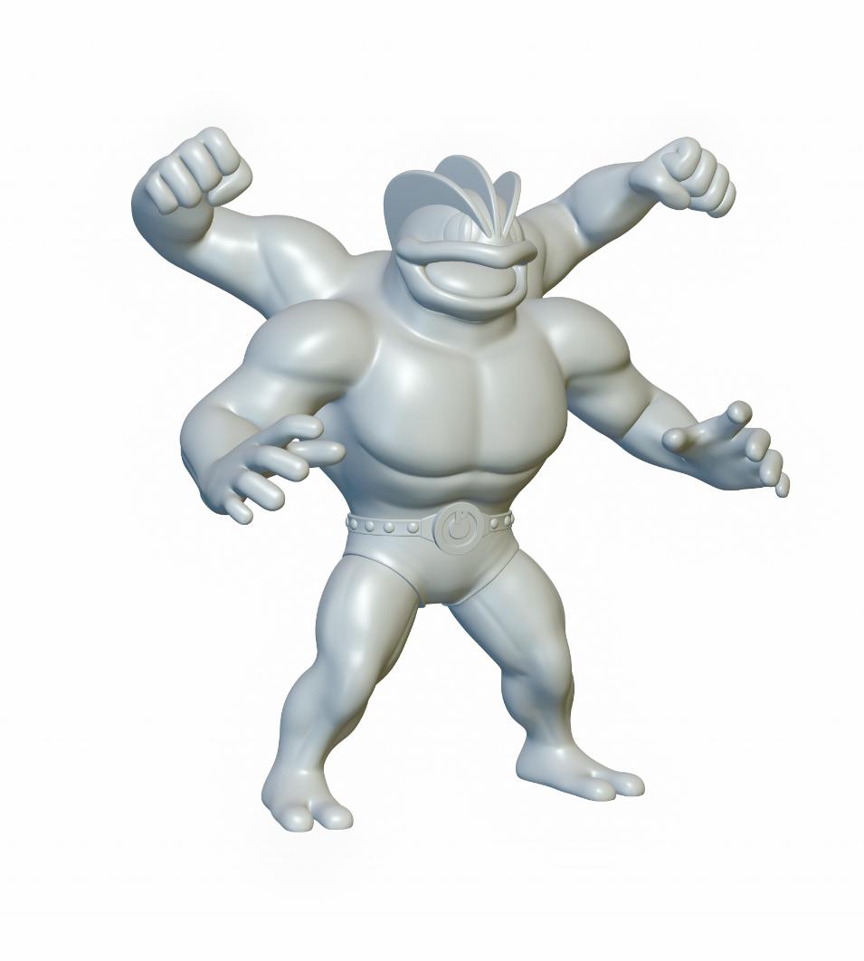 Pokemon Machamp #68 - Optimized for 3D Printing 3d model